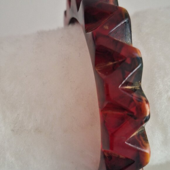 FABULOUS REAR 1930'S BAKELITE GEAR BANGLE BRACELET - Picture 12 of 15